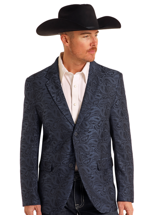 Panhandle Mens Paisley Jacquard Sport Coat