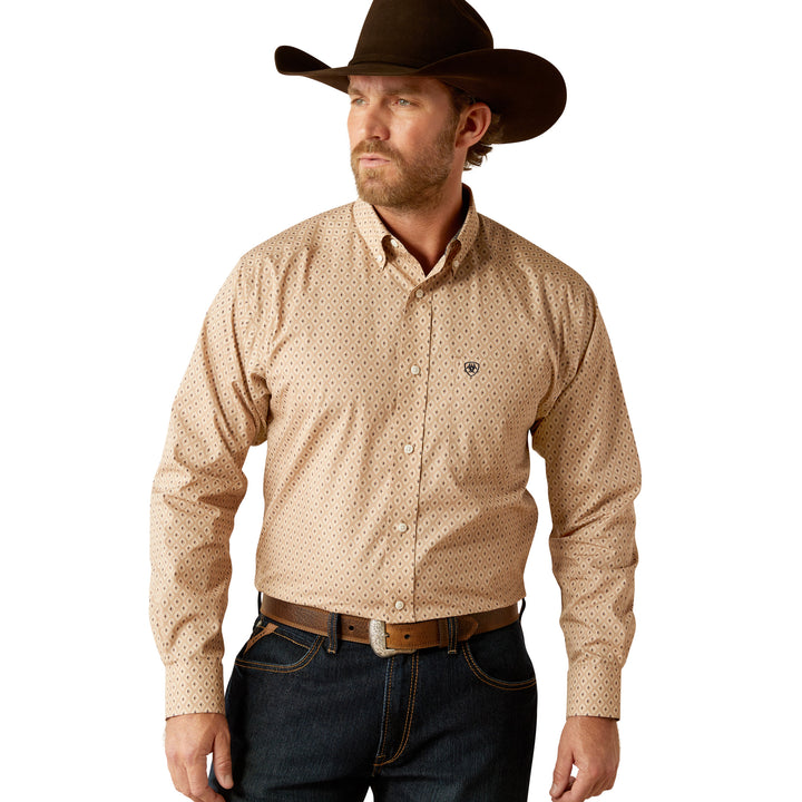 Ariat Mens Tan Wrinkle Free Frazier Long Sleeve Shirt