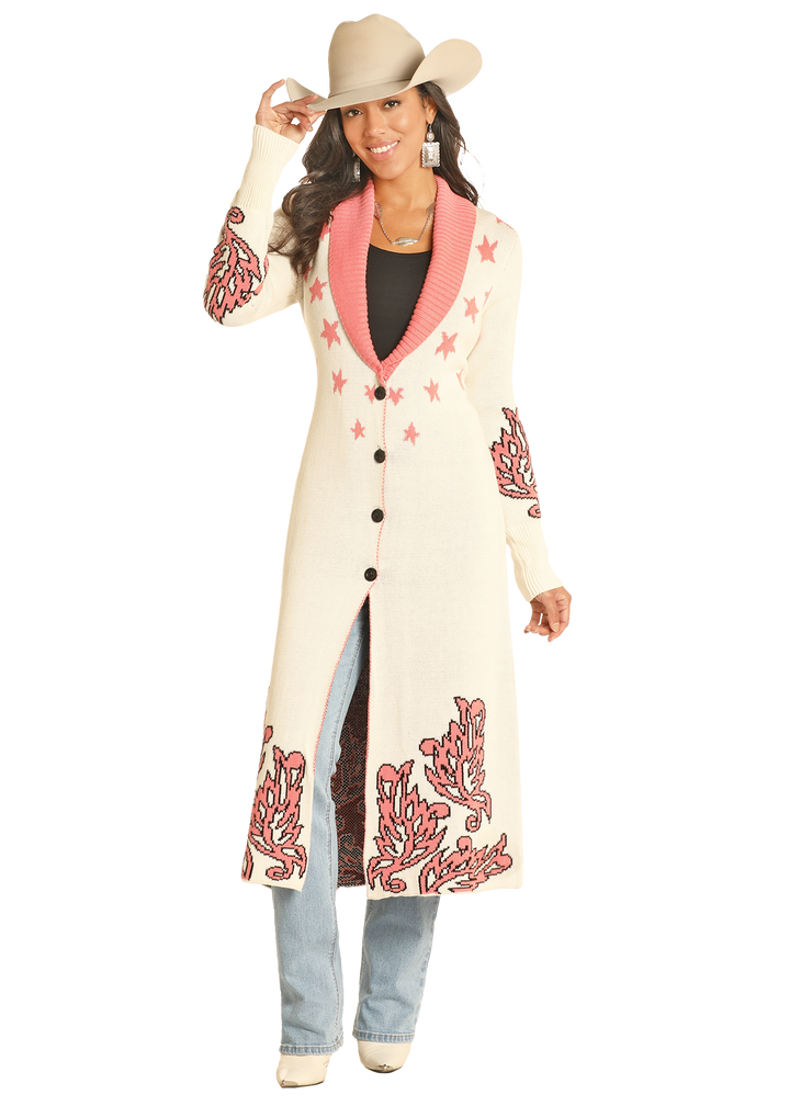 Panhandle Womens Pink Cowgirl Cardigan