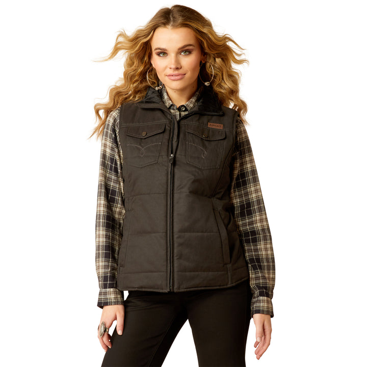 Ariat Womens Black Grizzly Quilted Vest