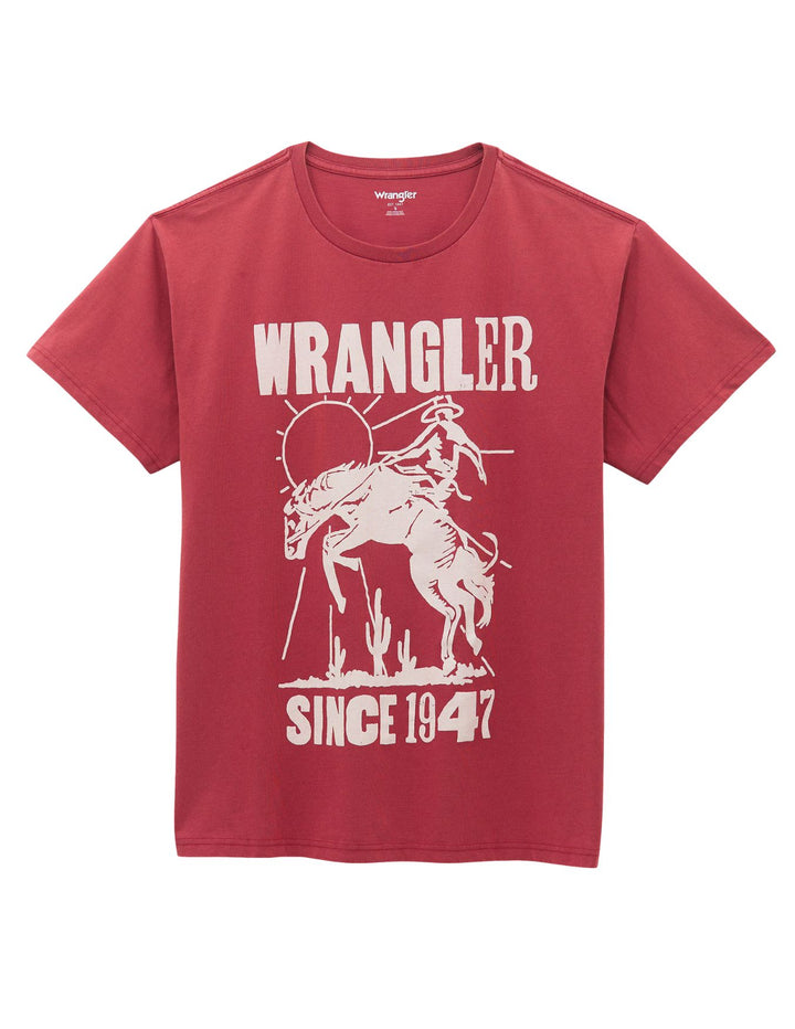Wrangler Womens Acid Wash Graphic Oversized Tee