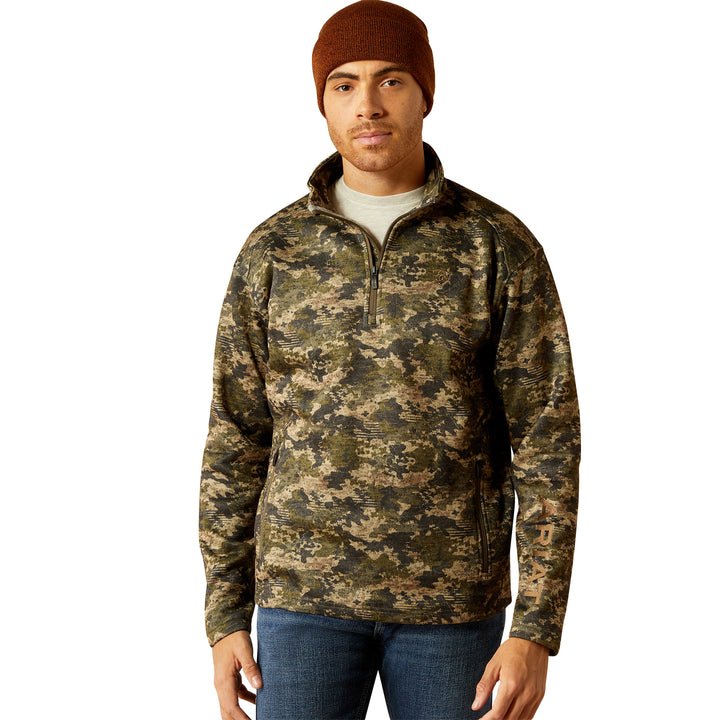 Ariat Mens Caldwell Camo Quarter Zip Sweater