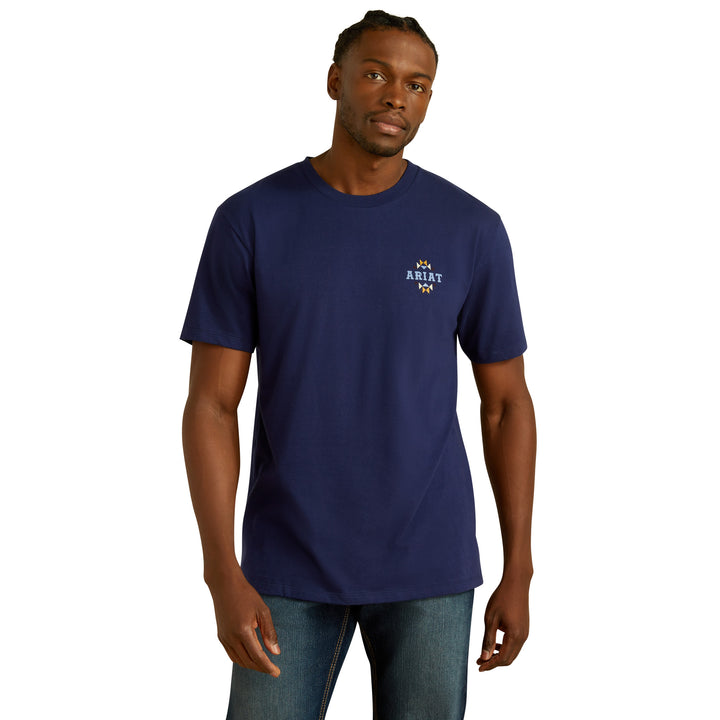 Ariat Mens Navy Woven West T-Shirt
