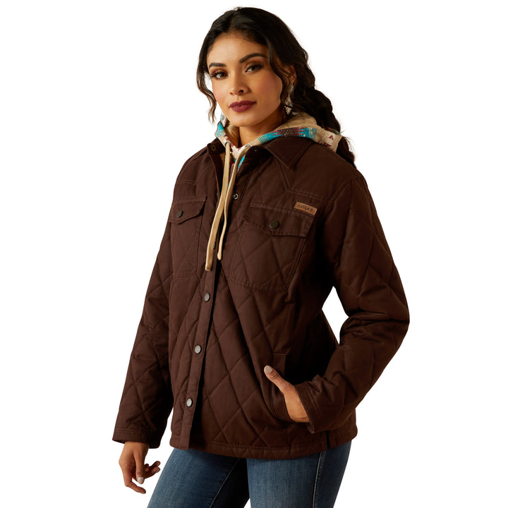 Ariat Womens Brown Grizzly Quilted Barn Jacket