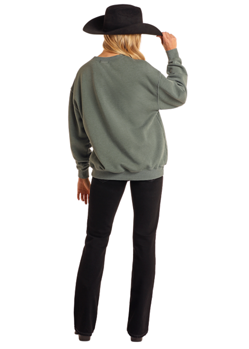 Panhandle Womens Teal Oversized Pullover