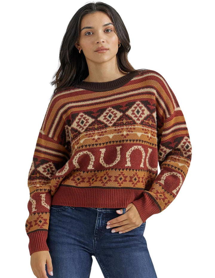 Womens Wrangler Retro Horseshoe Sweater