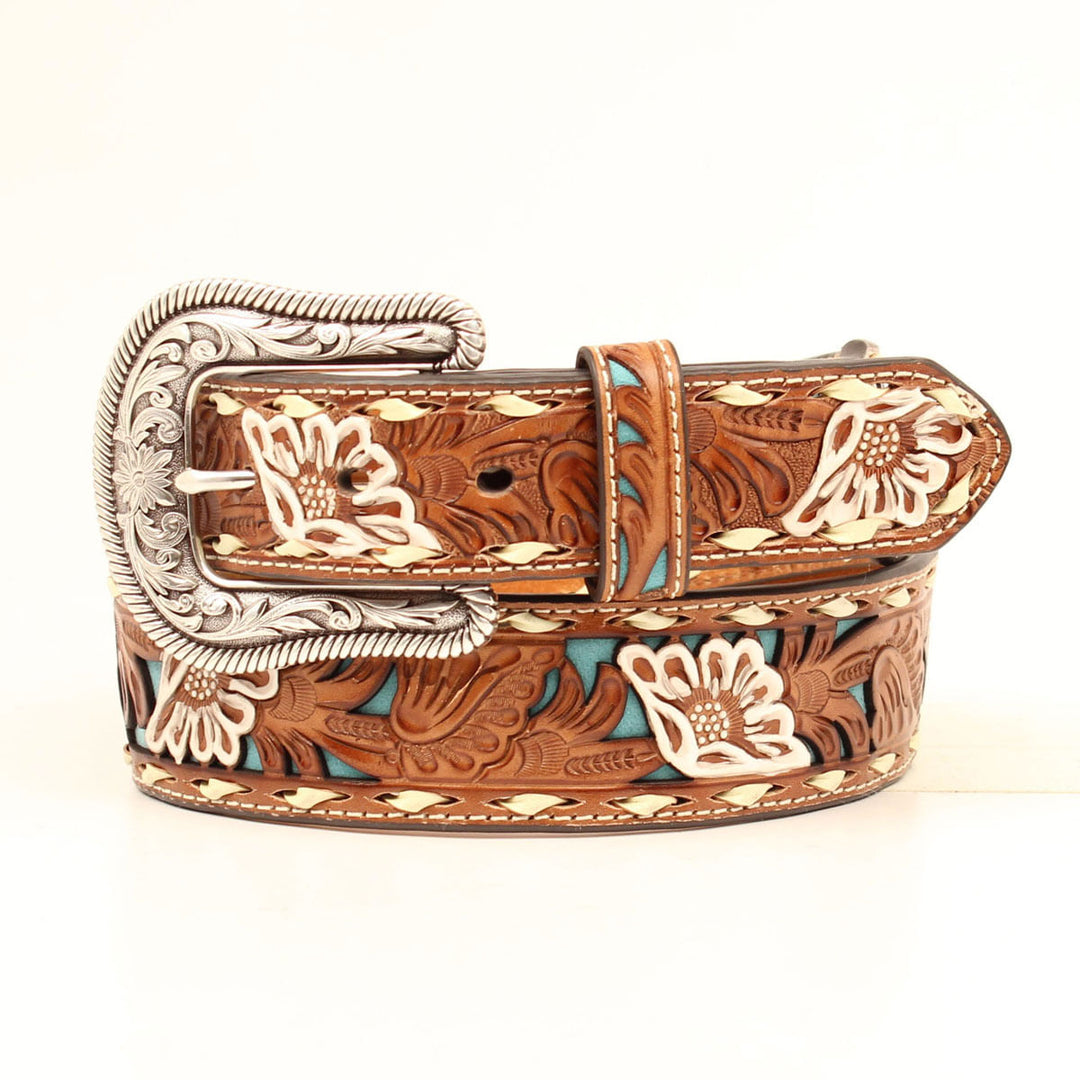Ladies Tooled Floral Belt