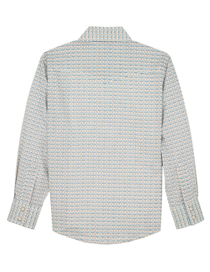 Wrangler Boys 20X Advanced Comfort Western Snap Print Shirt
