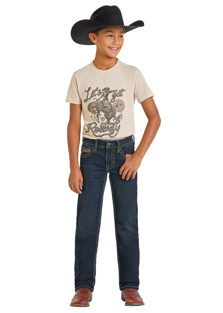 Panhandle Boys Tri Color Dark Vintage Jeans
