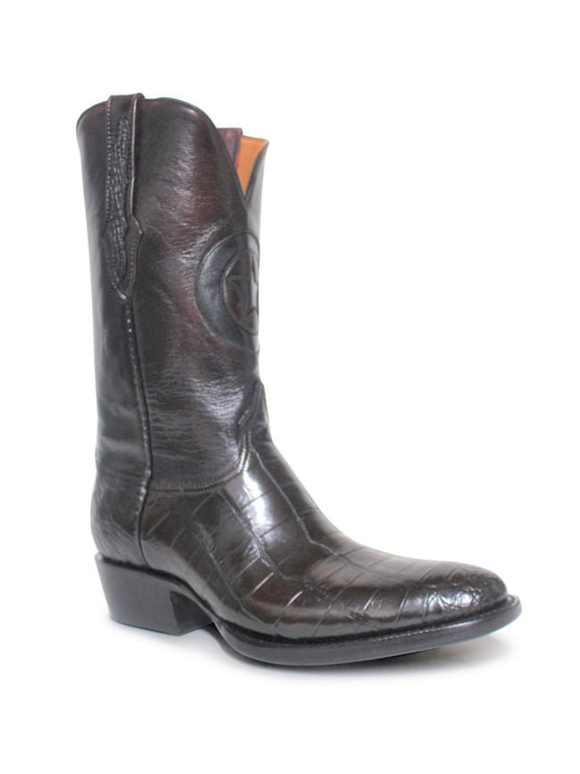 Mens Black Jack Black Cherry Alligator Belly Boots