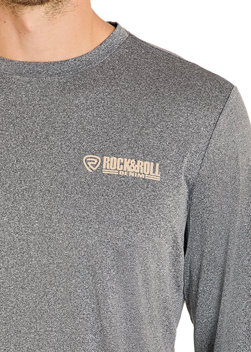 Panhandle Mens Charcoal Longhorn Graphic Long Sleeve Shirt