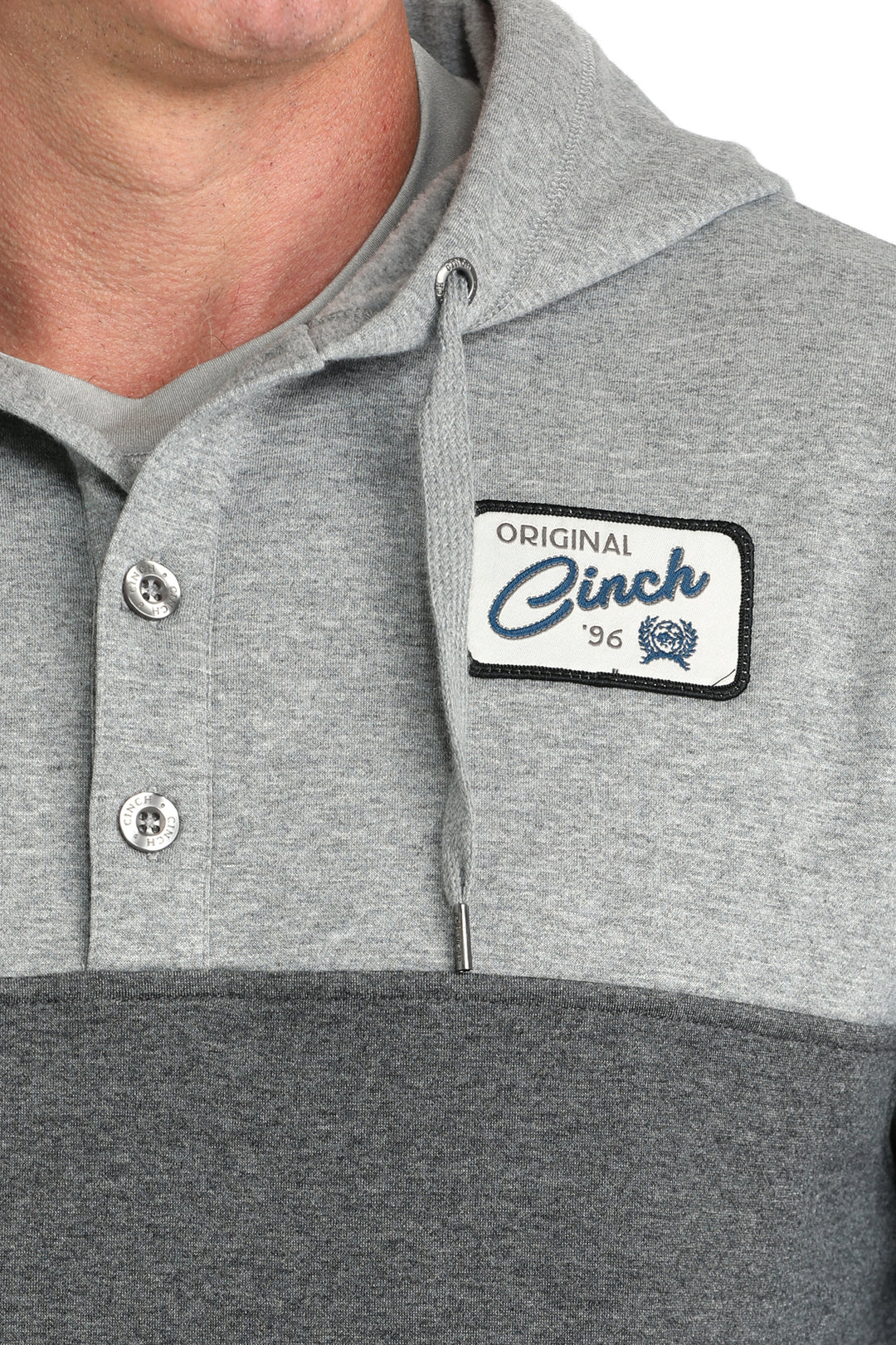 Cinch Mens Charcoal Color Blocked Hoodie