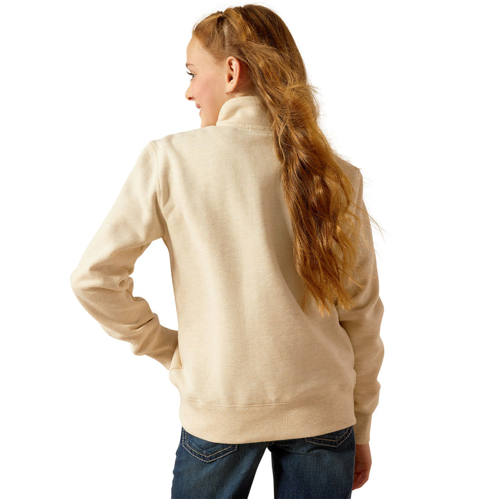 Ariat Girls Cream Pasture 1/4 Zip Sweatshirt