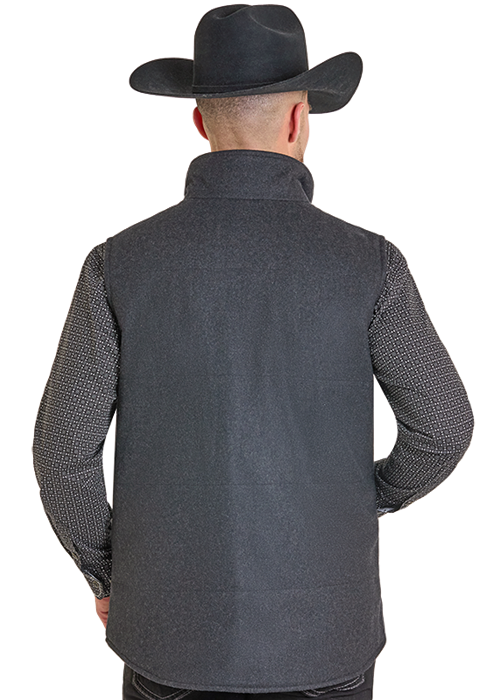 Panhandle Mens Solid Heather Wool Puffer Vest