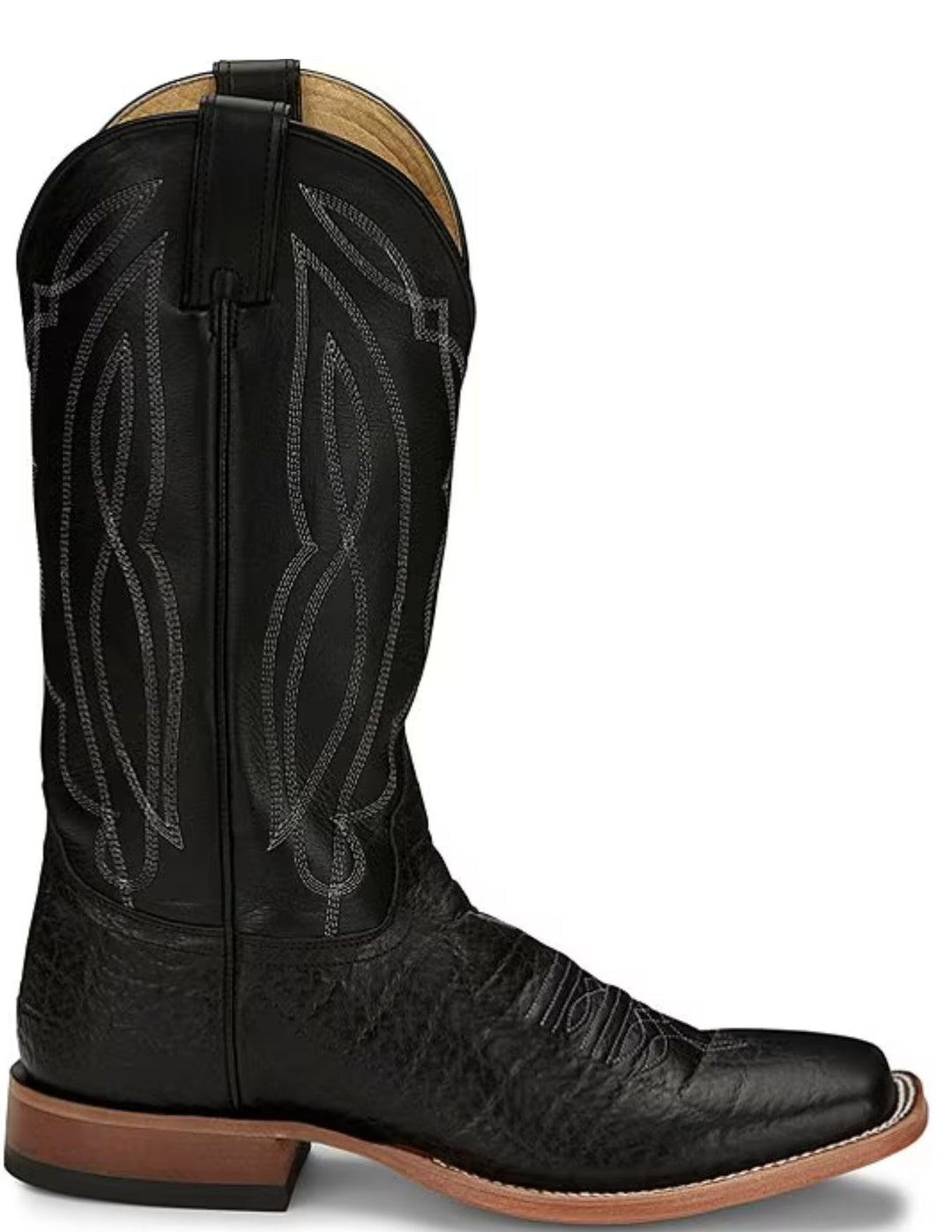 Tony Lama Mens Sealy Black Print Square Toe Boots