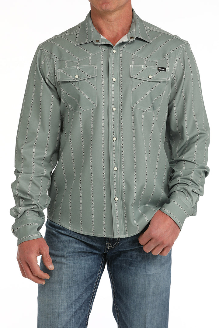 Cinch Mens Printed Camp Long Sleeve Shirt