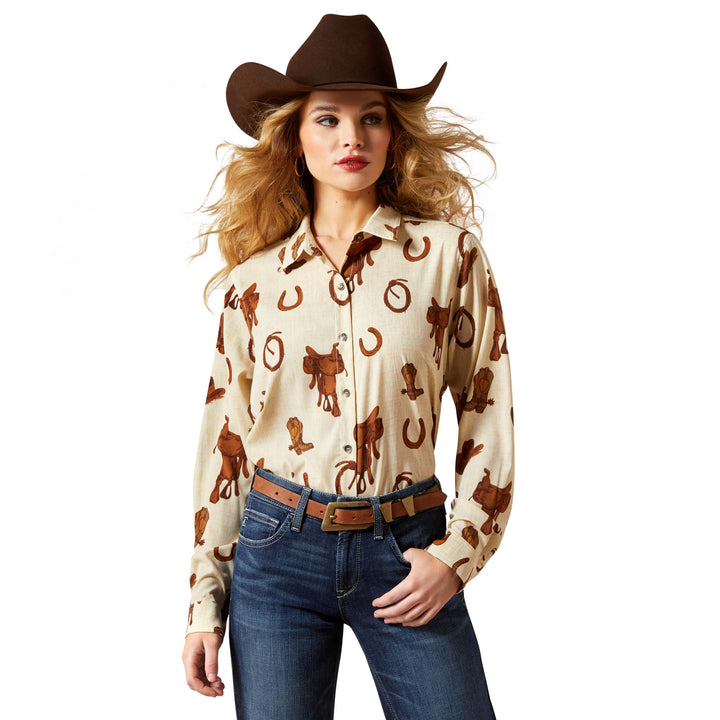 Ariat Womens Rodeo Spur Print Homestyle Shirt