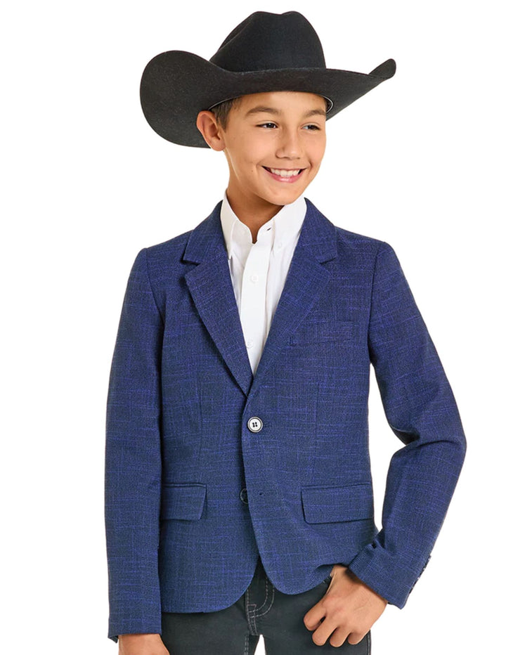 Panhandle Boys Navy Basket Weave Sports Coat