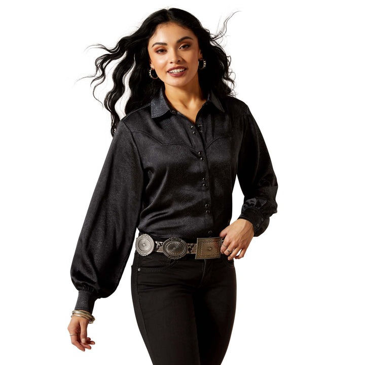 Ariat Womens Black Satin Jolie Shirt