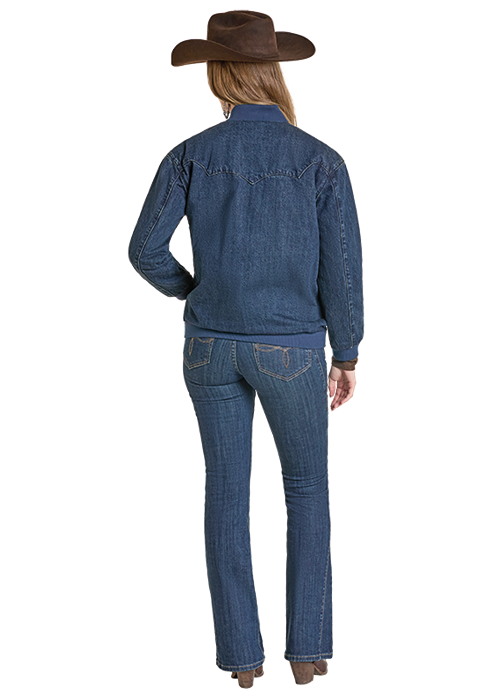 Panhandle Womens Embroidered Dark Vintage Bomber Jacket