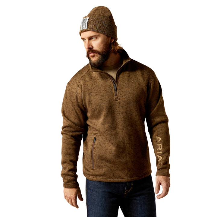 Ariat Mens Caldwell Logo Quarter Zip Sweater