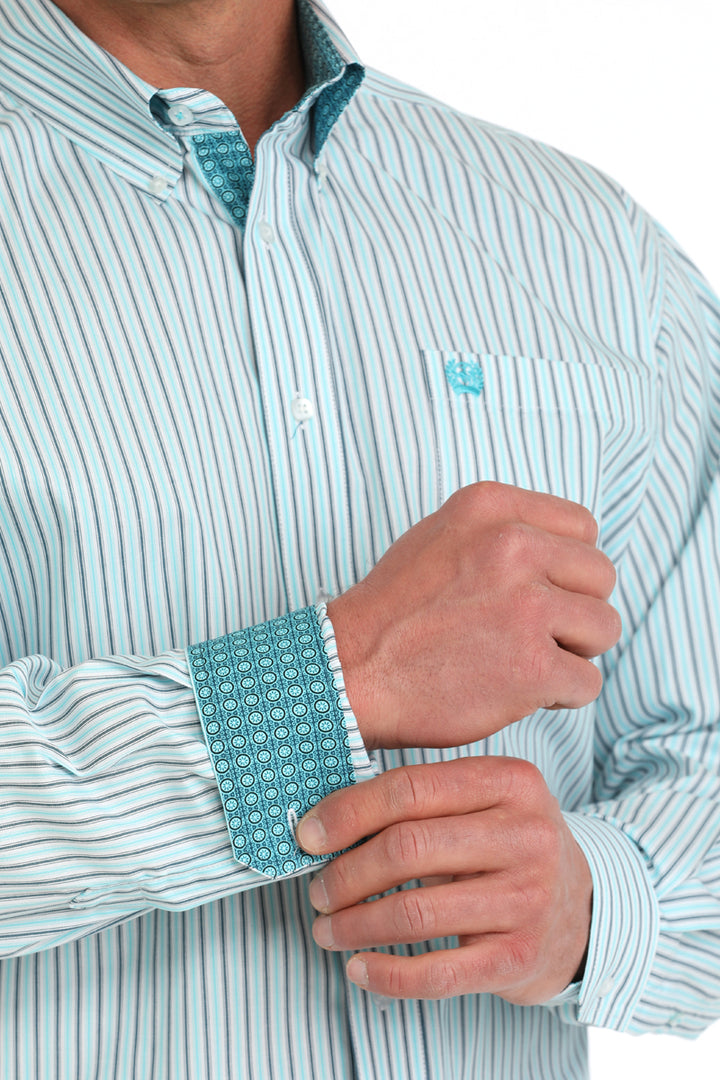 Cinch Mens Striped Long Sleeve Shirt