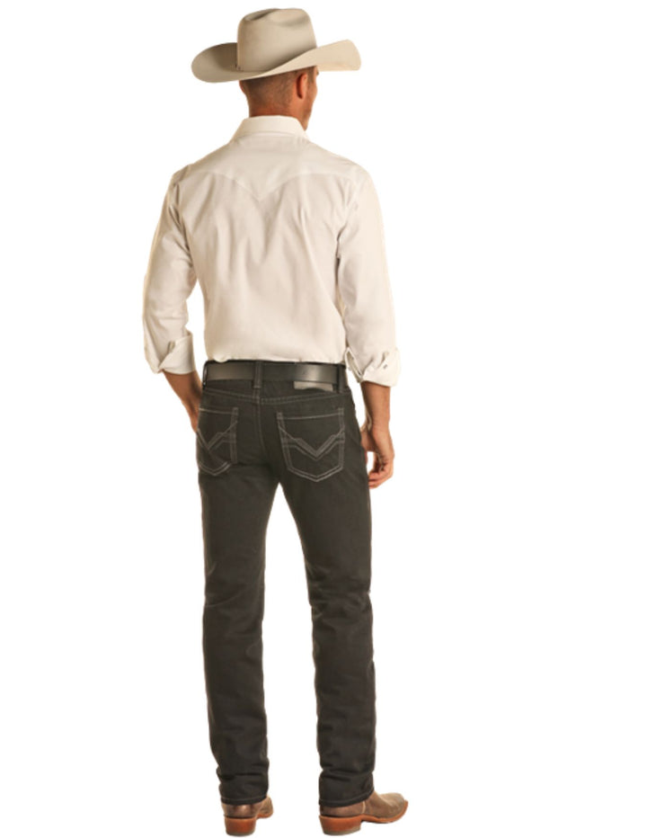 Panhandle Mens Black Slim Straight Jeans