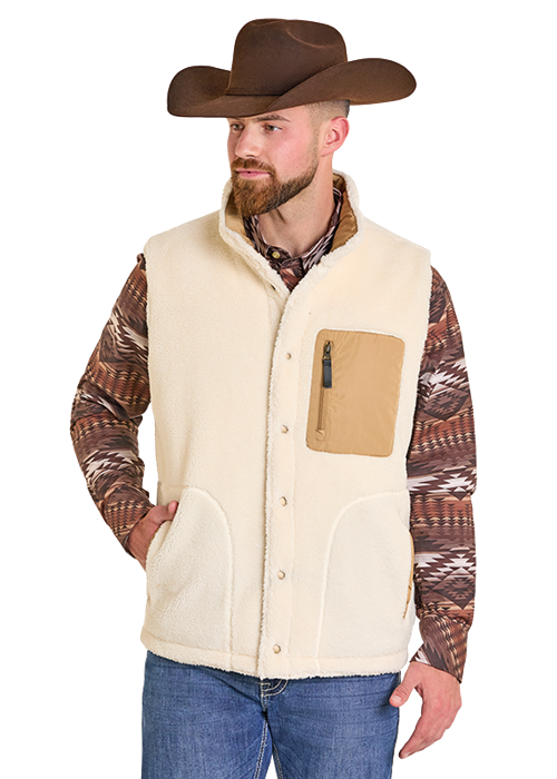 Panhandle Mens Brown Puffer Vest