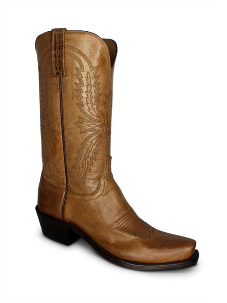 Mens Lucchese Tan Burnished Mad Dog Goat – Texas Boot Company display picture 1