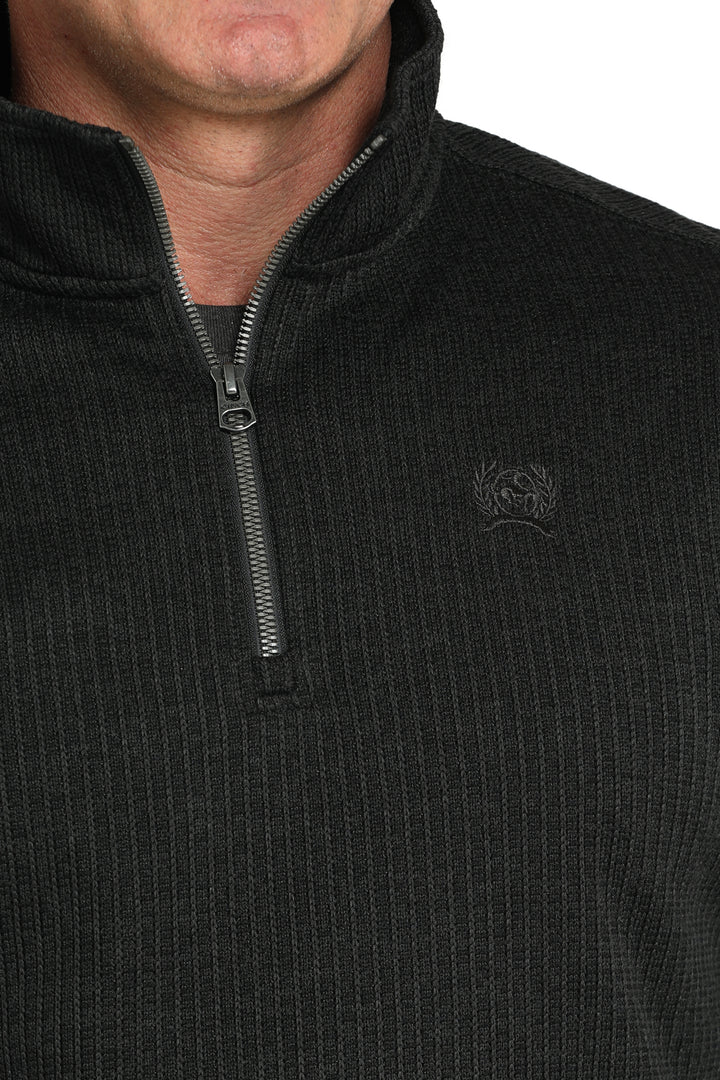 Cinch Mens Black Quarter Zip Sweater