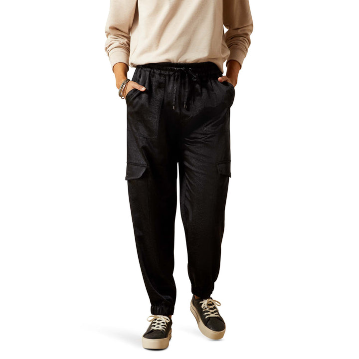 Ariat Womens Black Silky Cargo Joggers