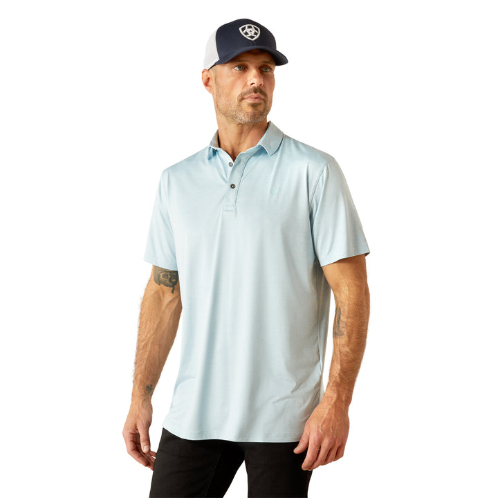 Ariat Mens Sky Blue Charger 2.0 Fitted Polo