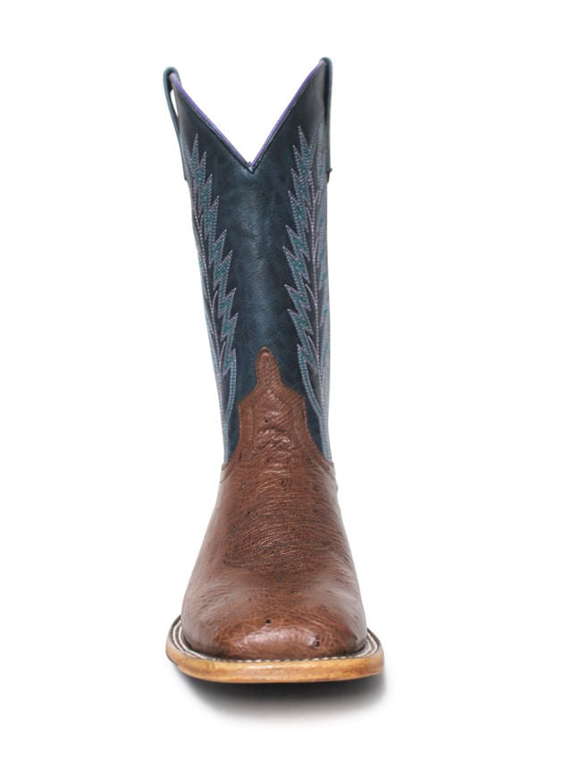 Ladies Macie Bean Rum Brown Smooth Ostrich Print  Boots