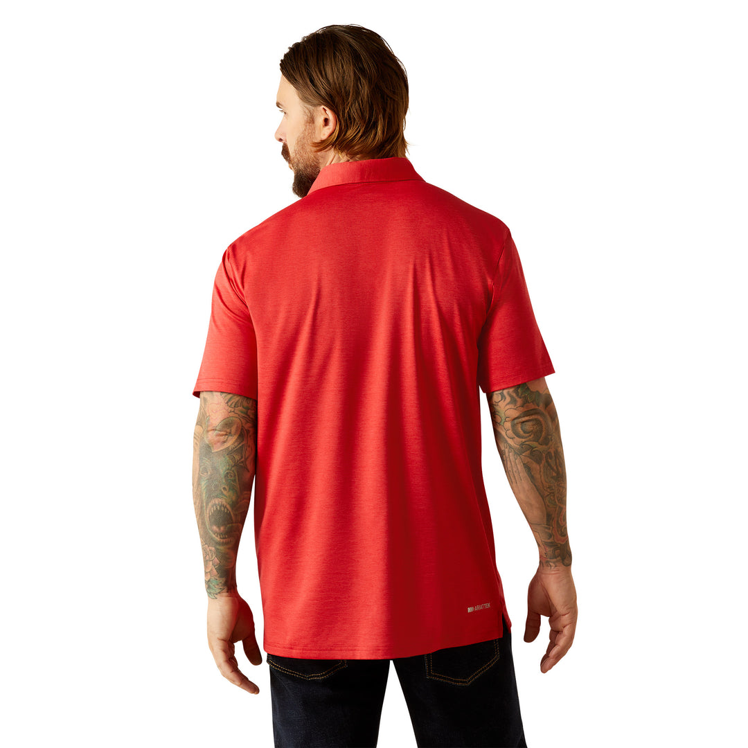 Ariat Mens Red Charger 2.0 Fitted Polo