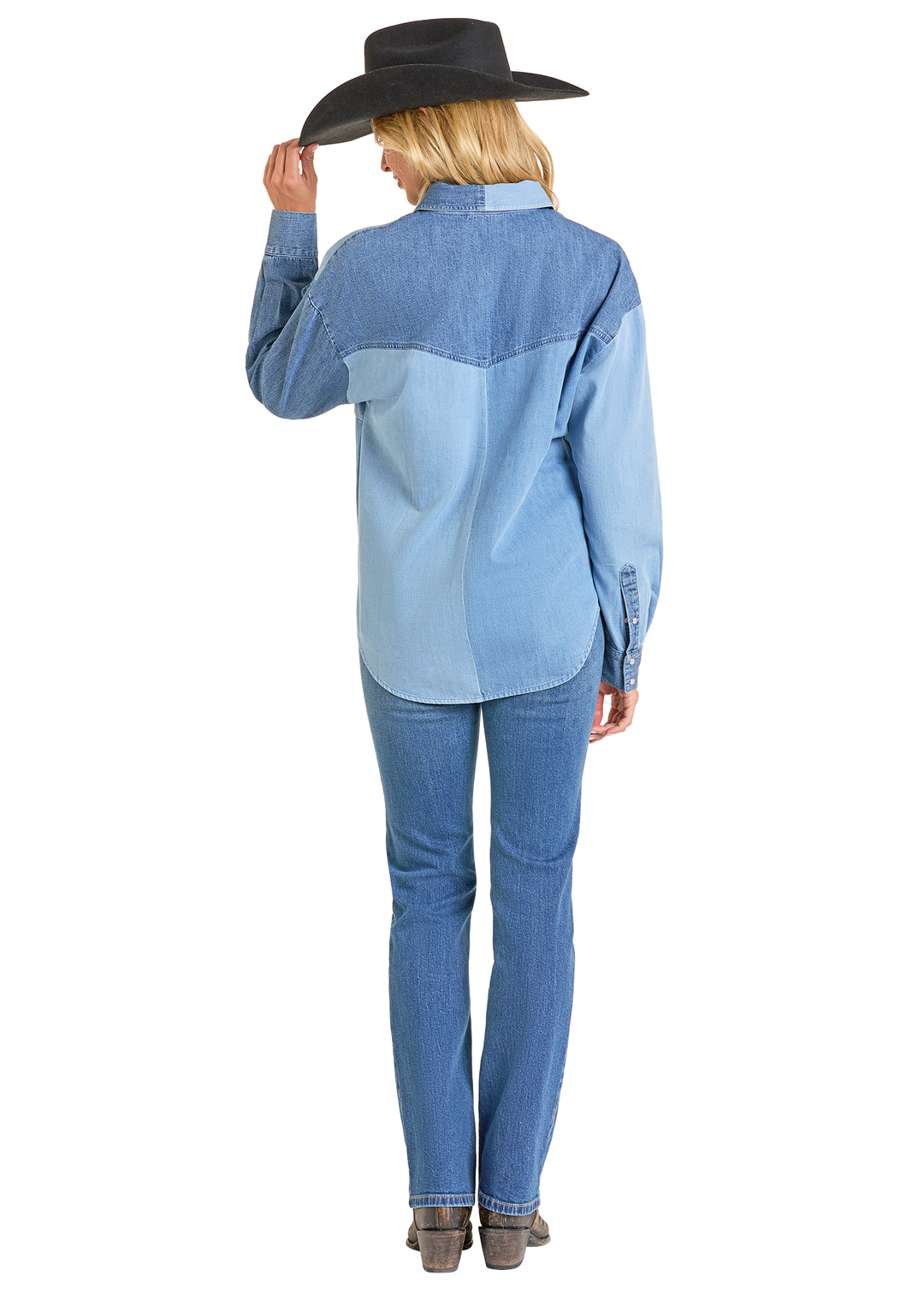 Panhandle Womens Denim Patch Shirt