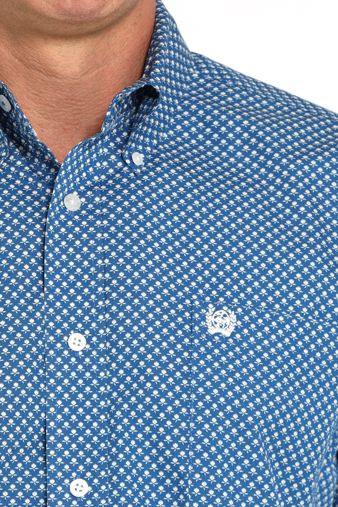 Cinch Mens Blue Long Sleeve Shirt