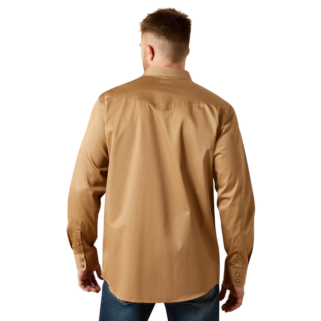 Ariat Mens Khaki Solid Twill Fitted Shirt