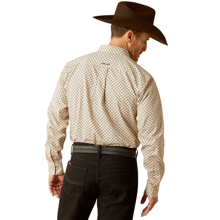 Ariat Mens Cream Fraiser Fitted Long Sleeve Shirt