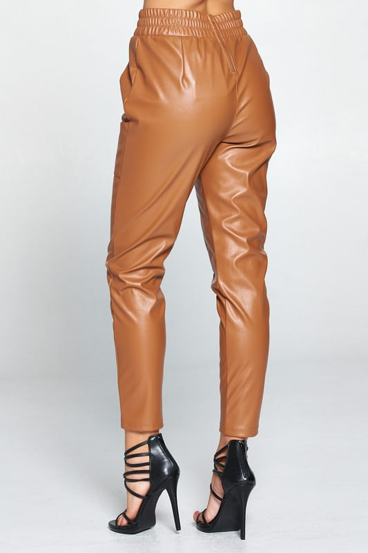 Tbc Womens Camel Pleather Jogger