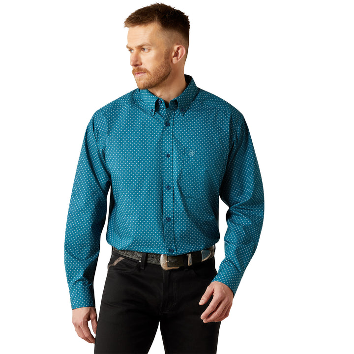 Ariat Mens Tyce Dark Teal Classic Fit Shirt