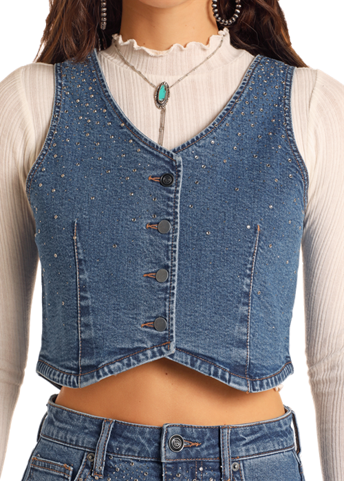 Panhandle Womens Rhinestone Studded Vest