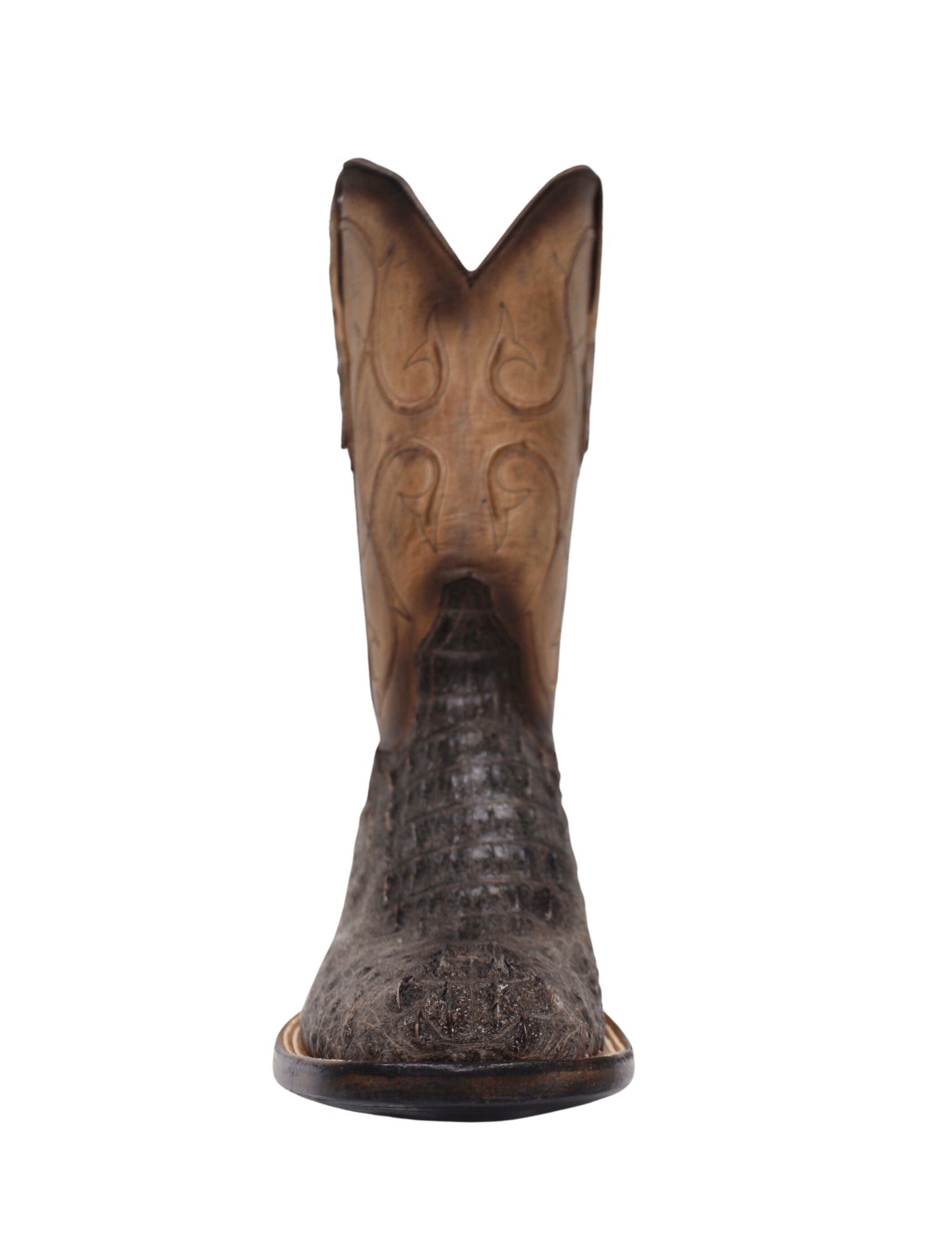 Mens Black Jack Natural Hornback Caiman Crocodile – Texas