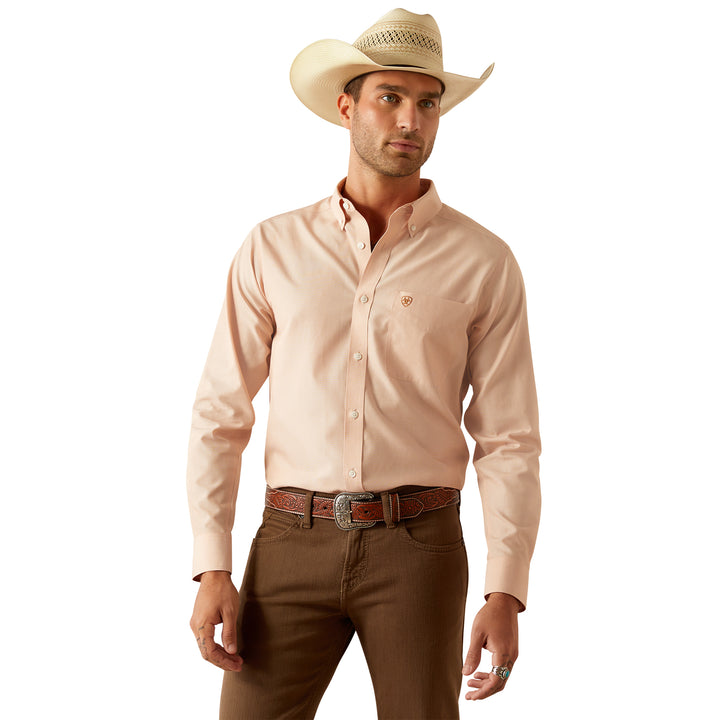 Ariat Mens Light Brown Wrinkle Free Fitted Shirt