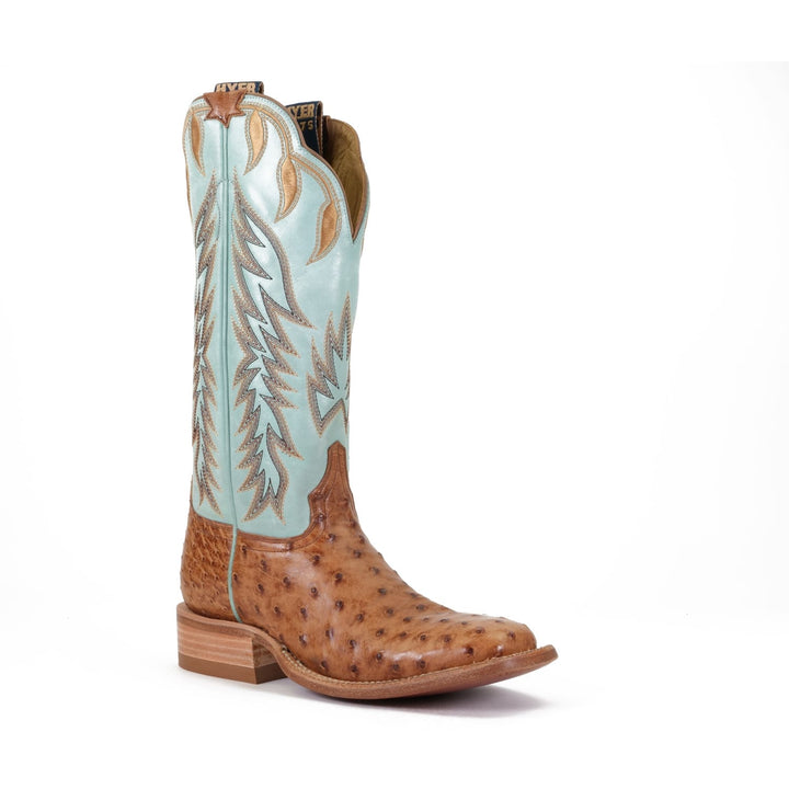 Hyer Womens Harper Brown Ostrich Boots
