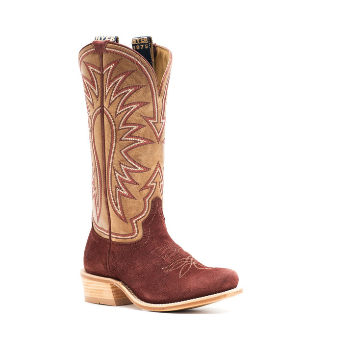 Hyer Womens Rose Hill Burgundy Roughout Boots