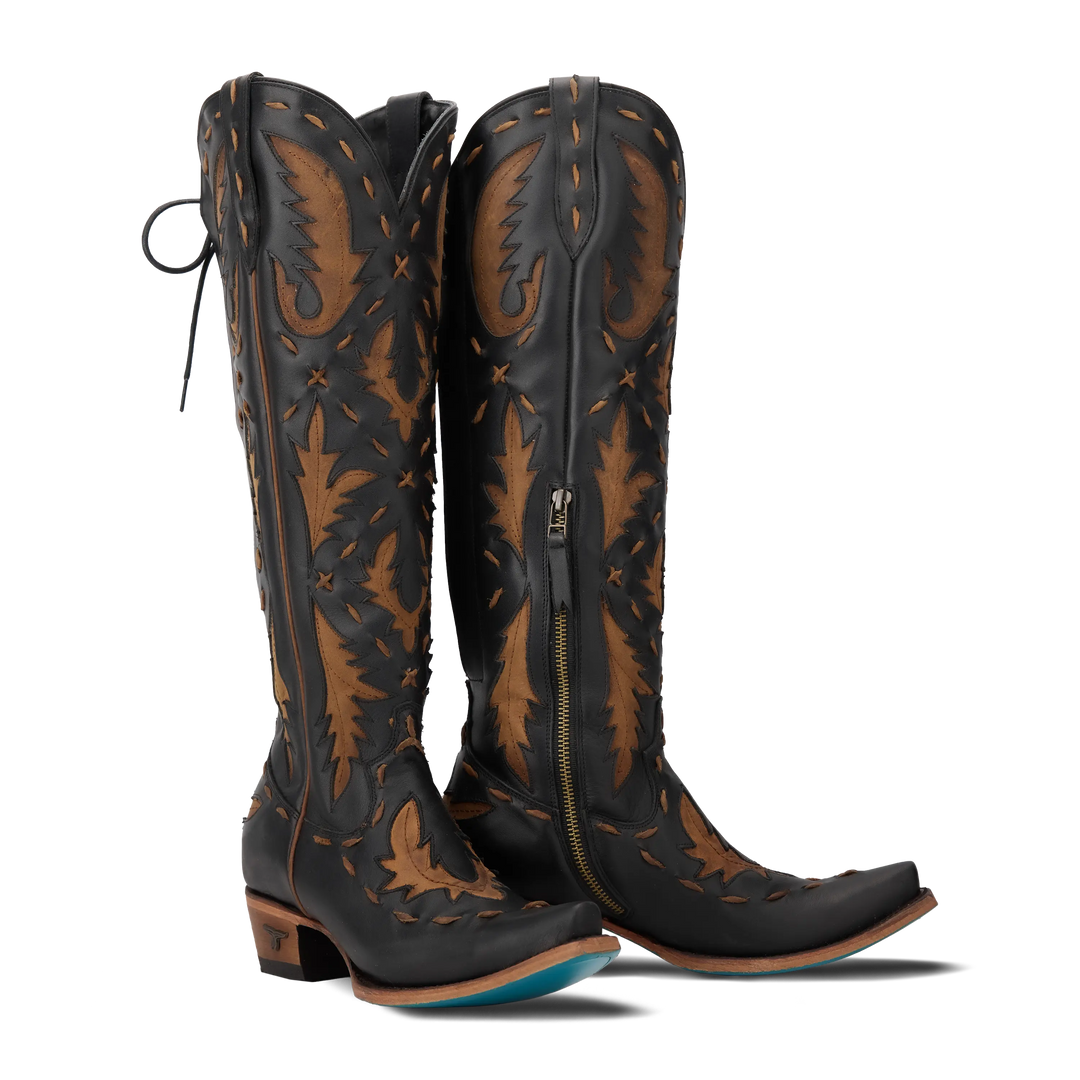 Reverie Knee High Corset - Jet Black and Burnt Caramel