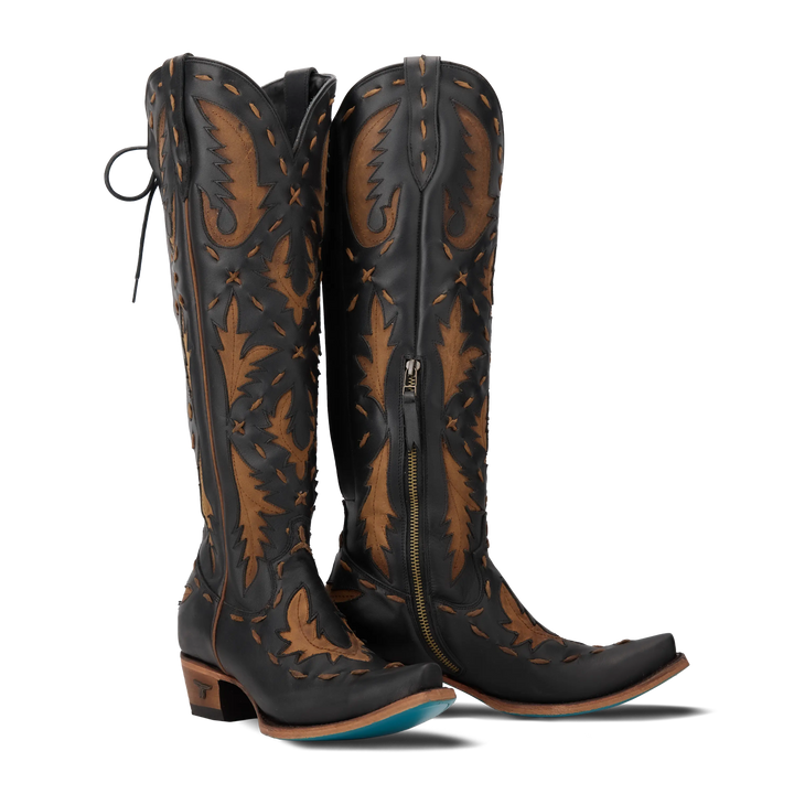 Reverie Knee High Corset - Jet Black and Burnt Caramel