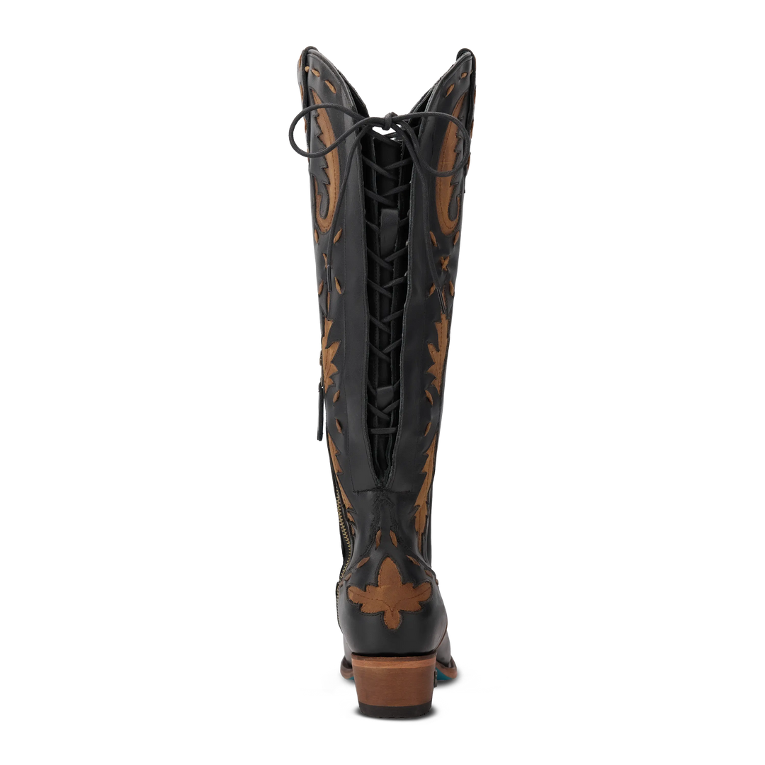Reverie Knee High Corset - Jet Black and Burnt Caramel