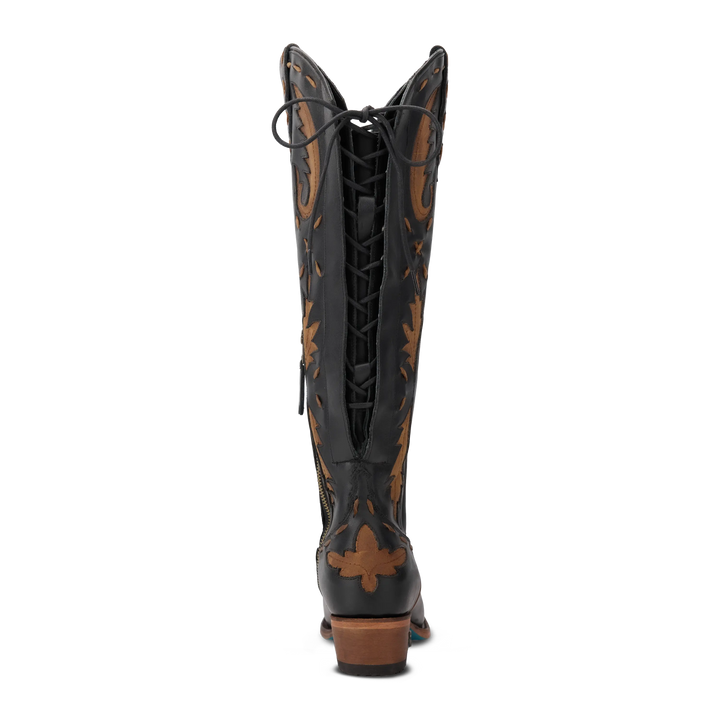 Reverie Knee High Corset - Jet Black and Burnt Caramel