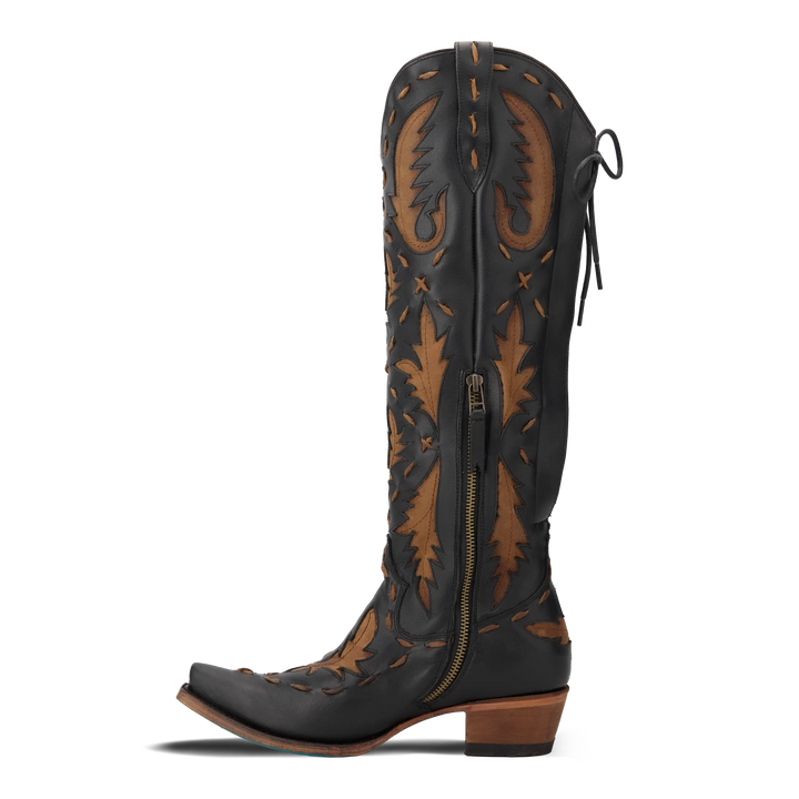 Reverie Knee High Corset - Jet Black and Burnt Caramel